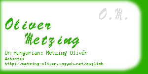 oliver metzing business card